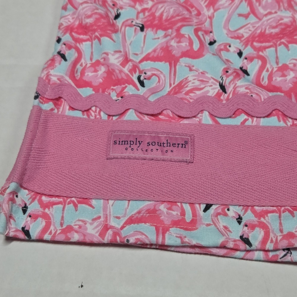 Simply Southern XXL Pink Blue Flamingo Animal Print VNeck Sleeveless Tunic Dress - Picture 6 of 10